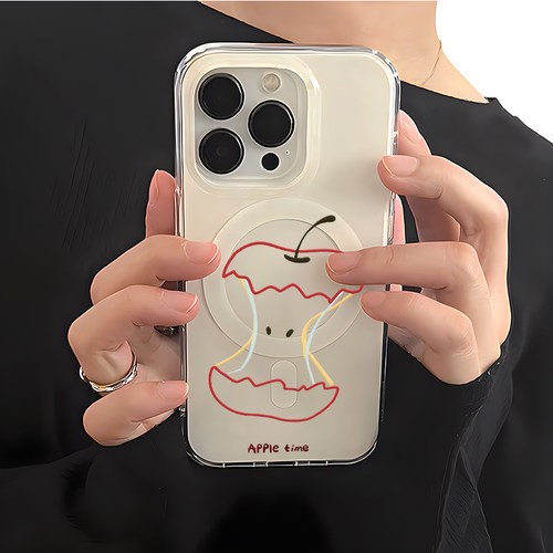 胜壳苹果手机壳透明磁吸线条水果