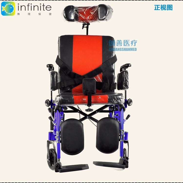 佛山凯洋折叠铝合金老人儿童脑偏瘫用轮椅折叠全躺KY958老人轮椅