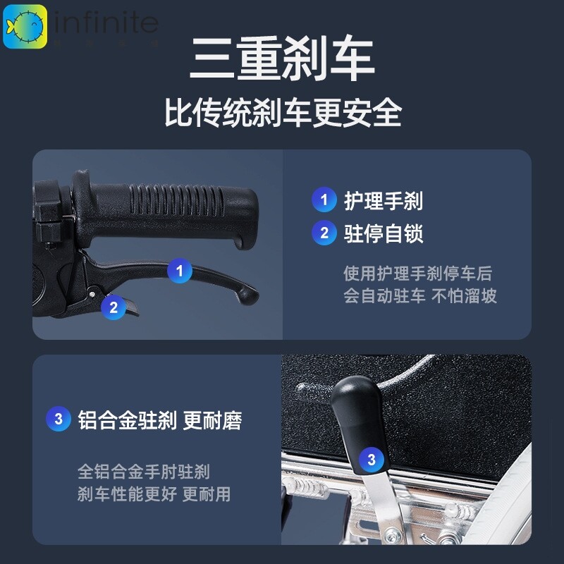 佛山东方轮椅轻便折叠小超轻便携老人残疾人康复手推代步车FS864L