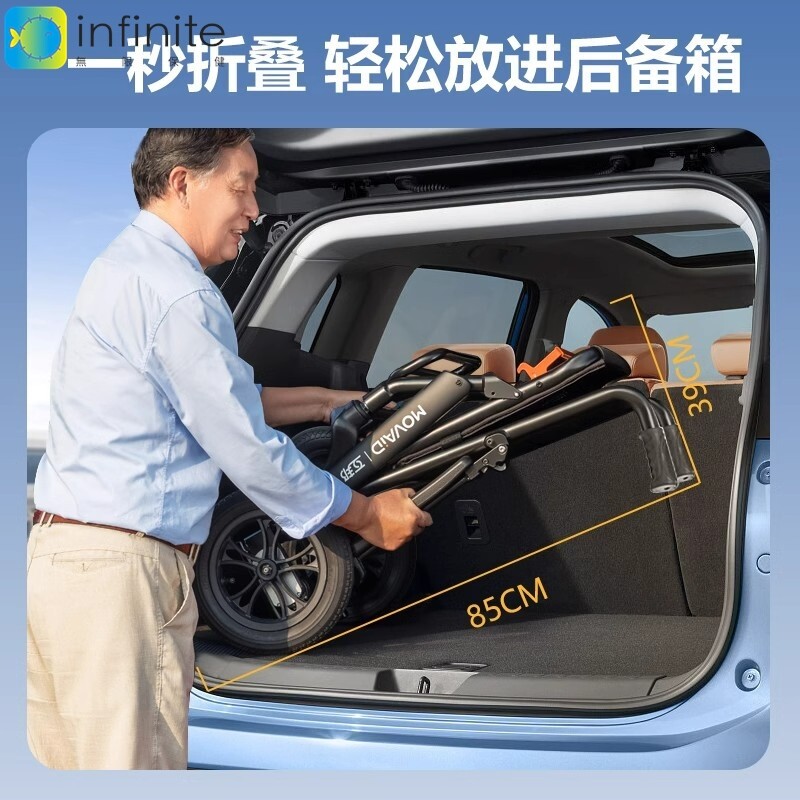 互邦碳纤维电动轮椅老人专用智能全自动折叠轻便代步车互帮小型