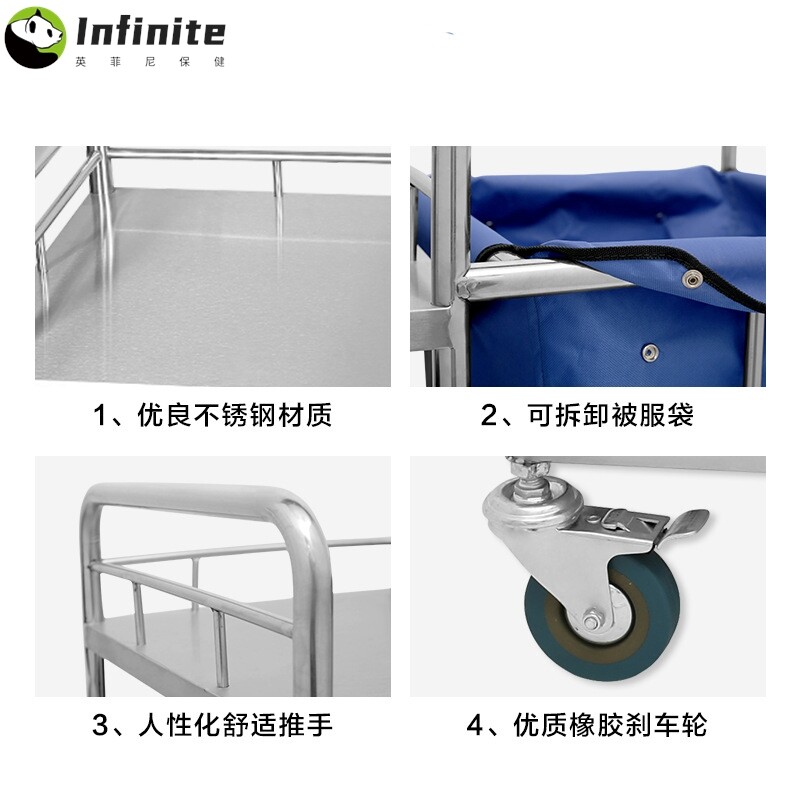 医院不锈钢污物车垃圾回收处理车污衣被服车晨间护理酒店手推车