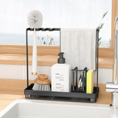 厨房抹布洗碗海绵沥水架家用台面水槽杯刷钢丝球百洁布收纳置物架