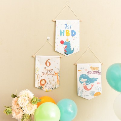 宝宝一周岁生日百天满月装饰布置卡通定制名字后备箱挂旗气球配件