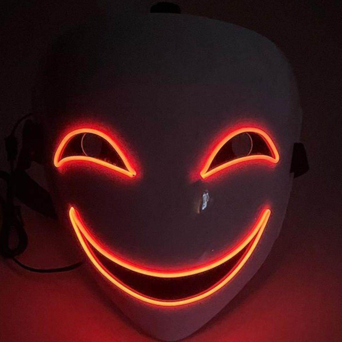 新发光蓝光塑料发光蛭子影胤面具塑料全脸面具小丑漆黑的黑之契品