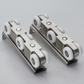 不锈钢移门滑轮滑道轮子阳台移门厨房推拉轮橱柜6轮吊轨道门配件