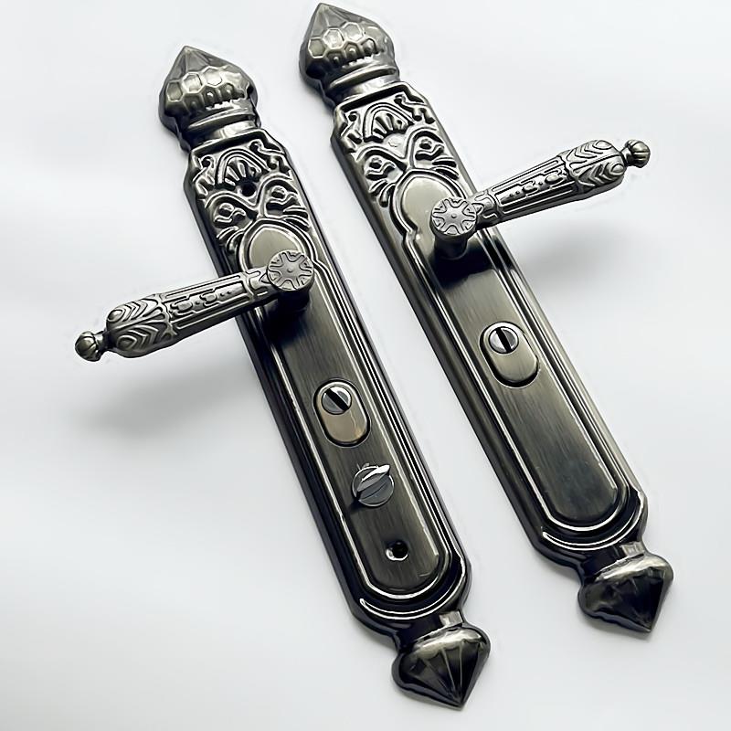 防盗门把手青古铜拉手方向可调大门把手锁具入户门锁铝合金门拉手