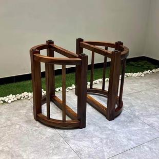 奥坎巴花实木大板桌脚家用原木桌子腿三脚支架茶桌茶台脚架书桌腿