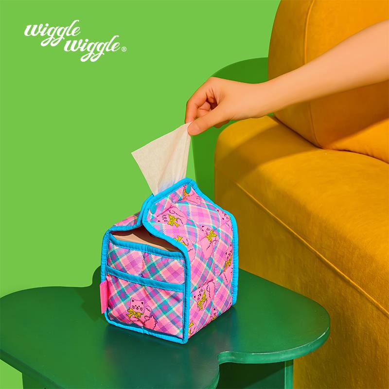 wiggle wiggle纸巾盒客厅桌面卫生纸盒家用纸巾套可爱收纳盒多功