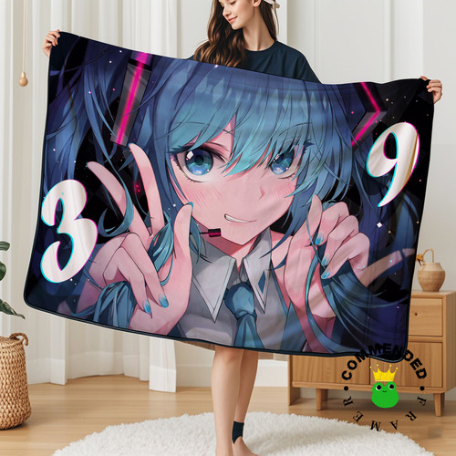 皇呱工作室初音未来Hatsune Miku公主殿下午睡毯地毯装饰画