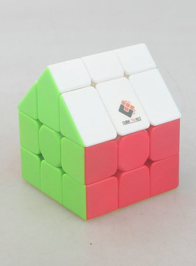梯色白色顶房子魔方三阶魔屋魔方3X3彩色变形魔方Magichouse Cube