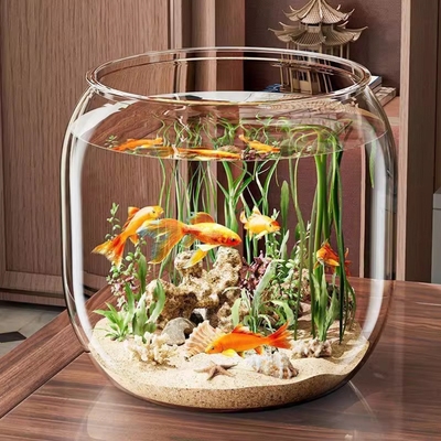 高透圆形鱼缸塑料一体成型仿玻璃