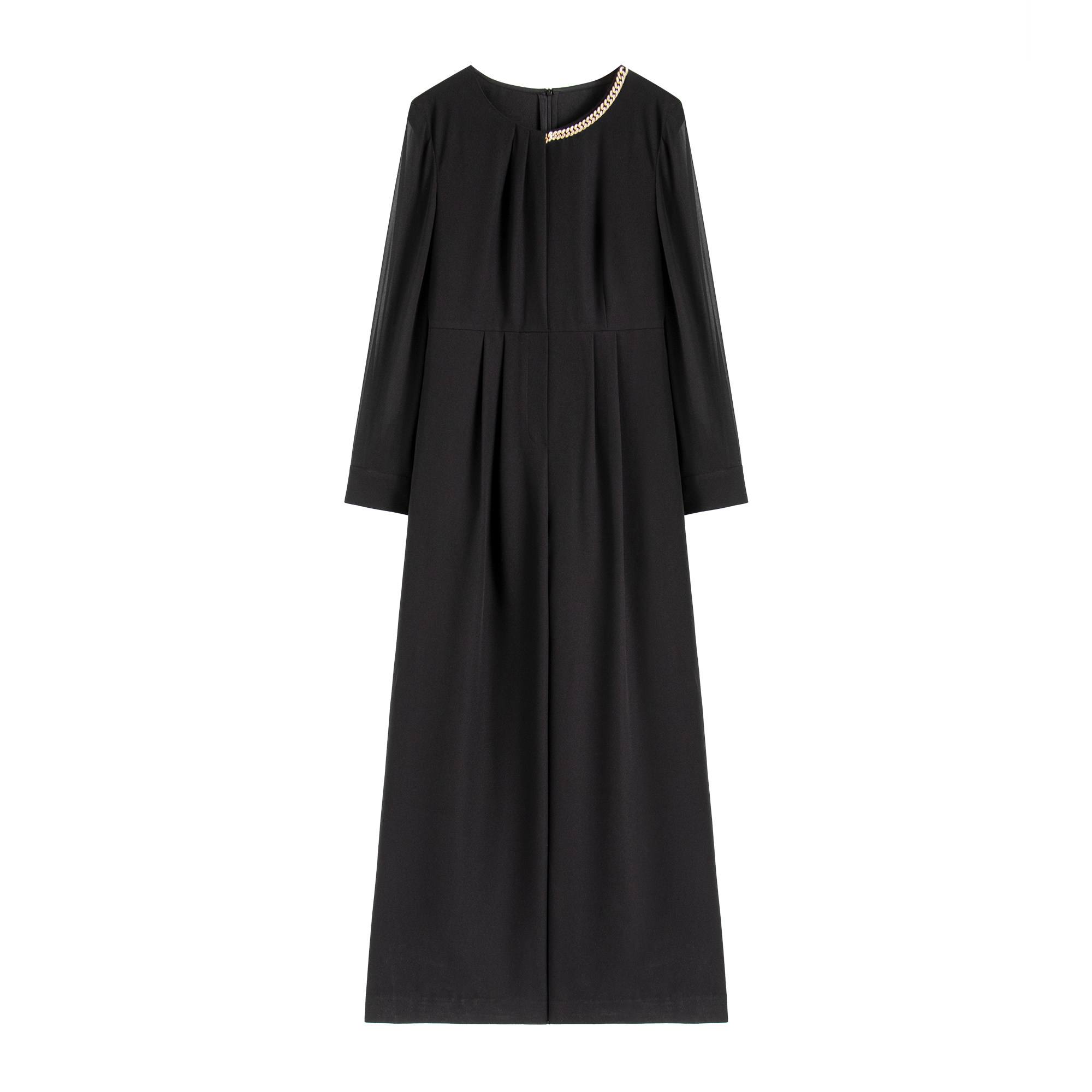 【南油虹姐】小香风高级感链条长袖高腰显瘦阔腿裤连体裤2616,女装/女士精品,连体衣/裤,淘宝优惠券,粉丝福利购,淘宝优惠卷