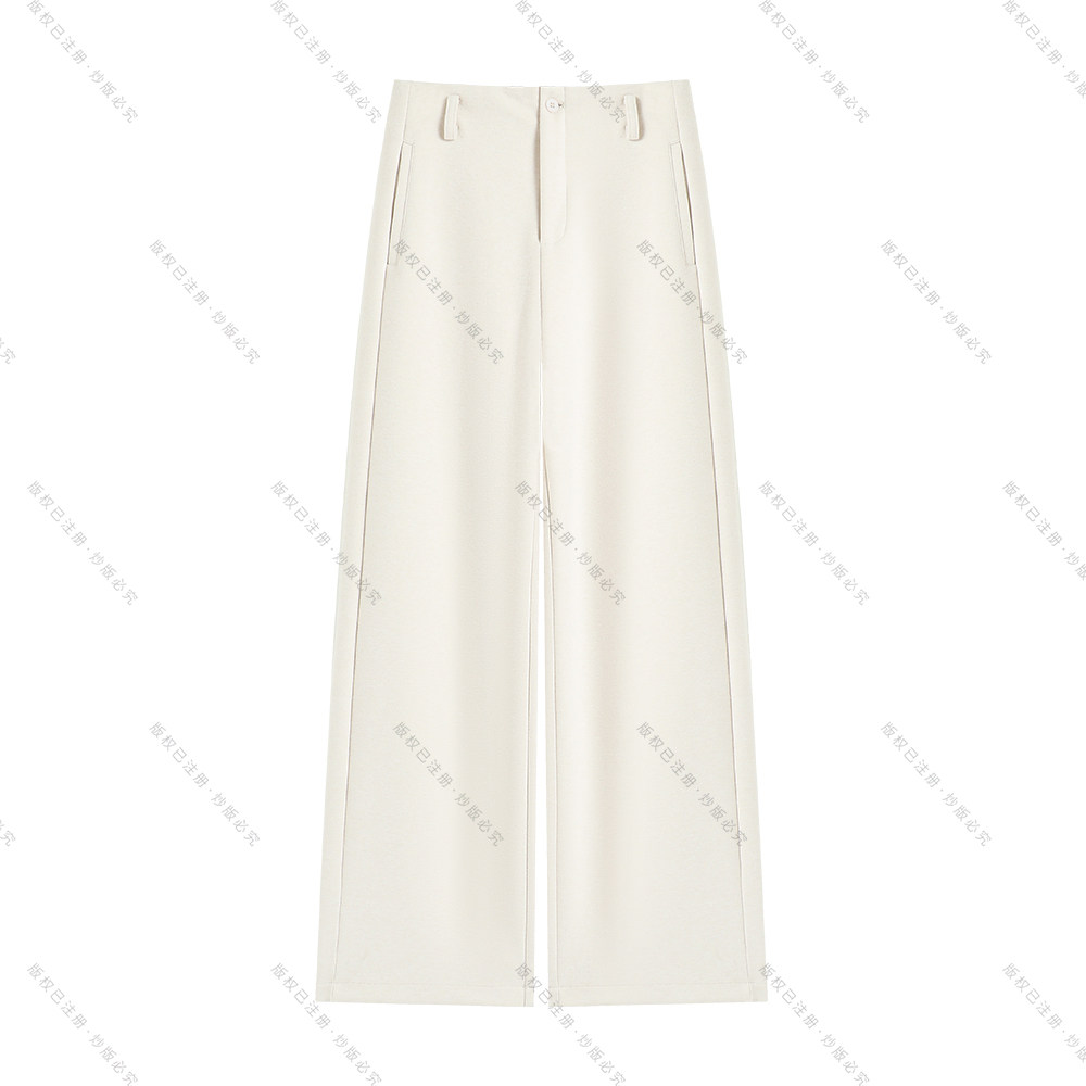 【南油虹姐】秋冬厚款加绒阔腿裤直筒裤高腰时尚百搭裤休闲裤