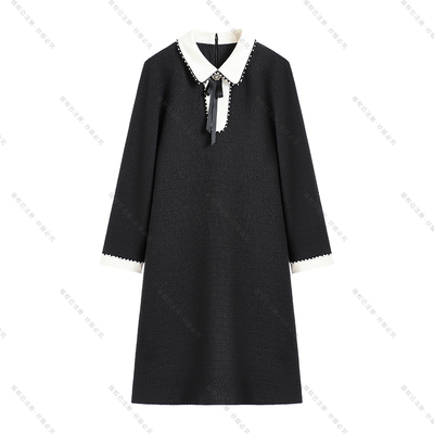 【南油虹姐】秋季休闲风拼接蝴蝶春季赫本风连衣裙气质轻职风3065