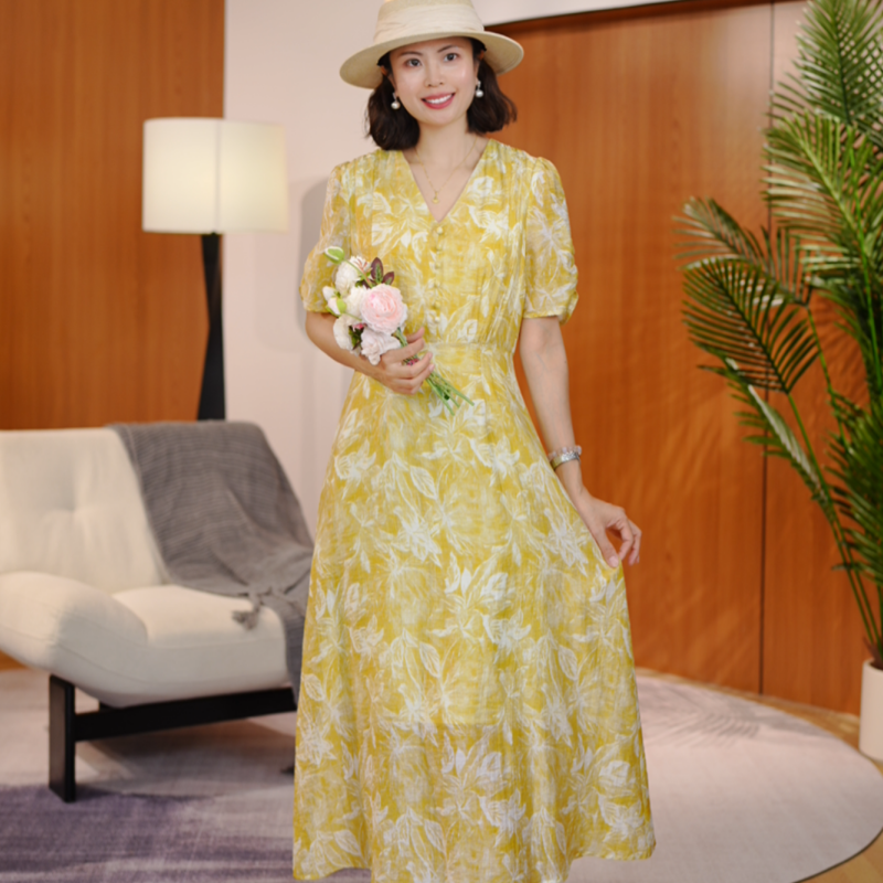 【南油虹姐】新款提花V领短袖连衣裙碎花时尚气质显瘦裙2823,女装/女士精品,连衣裙,淘宝优惠券,粉丝福利购,淘宝优惠卷