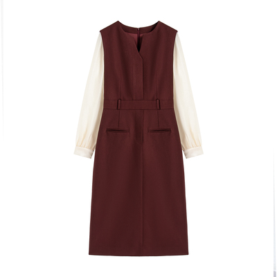 【南油虹姐】新款高档洋气时尚减龄个性拼接显瘦连衣裙2633