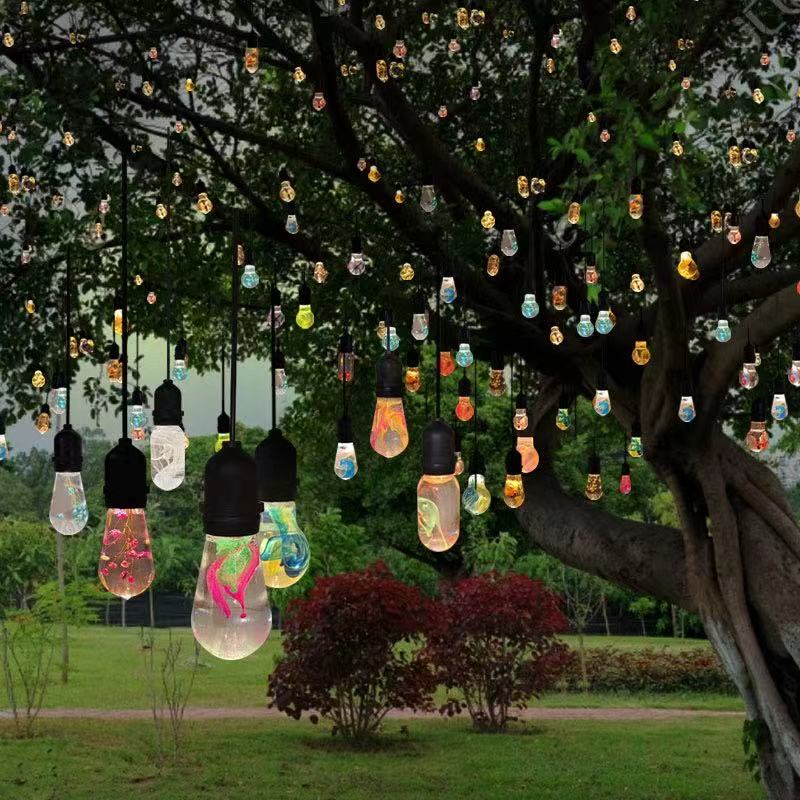 网红树灯户外太阳能七彩琉璃许愿灯挂树上的装饰灯庭院亮化氛围灯
