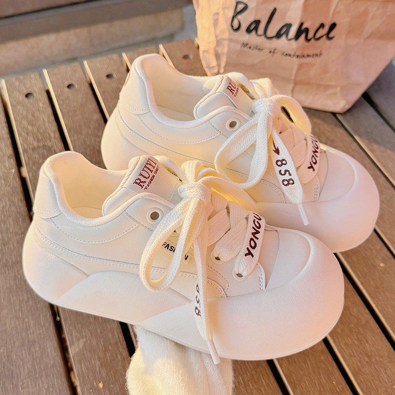 NextKiss面包鞋女2025新款女鞋厚底小白鞋女配裙子百搭运动休闲鞋,女鞋,时尚休闲鞋,淘宝优惠券,粉丝福利购,淘宝优惠卷