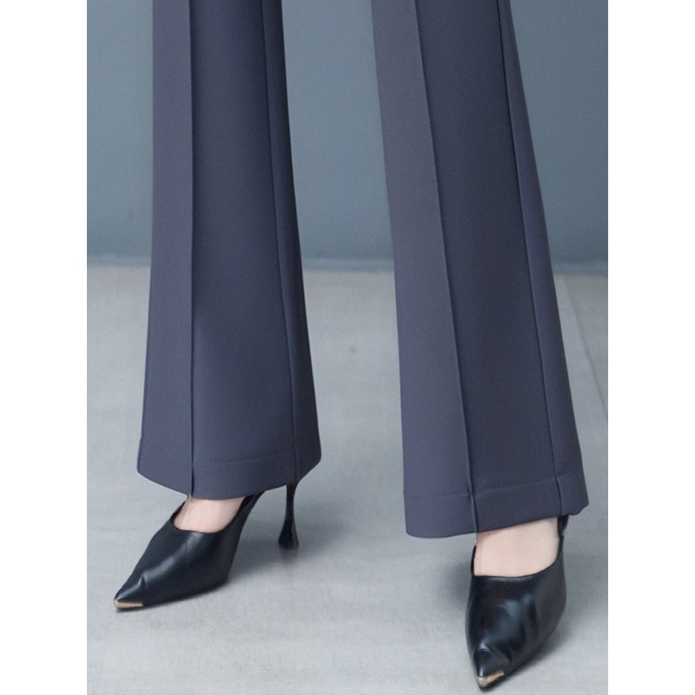 灰色裤子春秋微喇西装裤女款2025新款爆款女士高腰显瘦喇叭长裤女