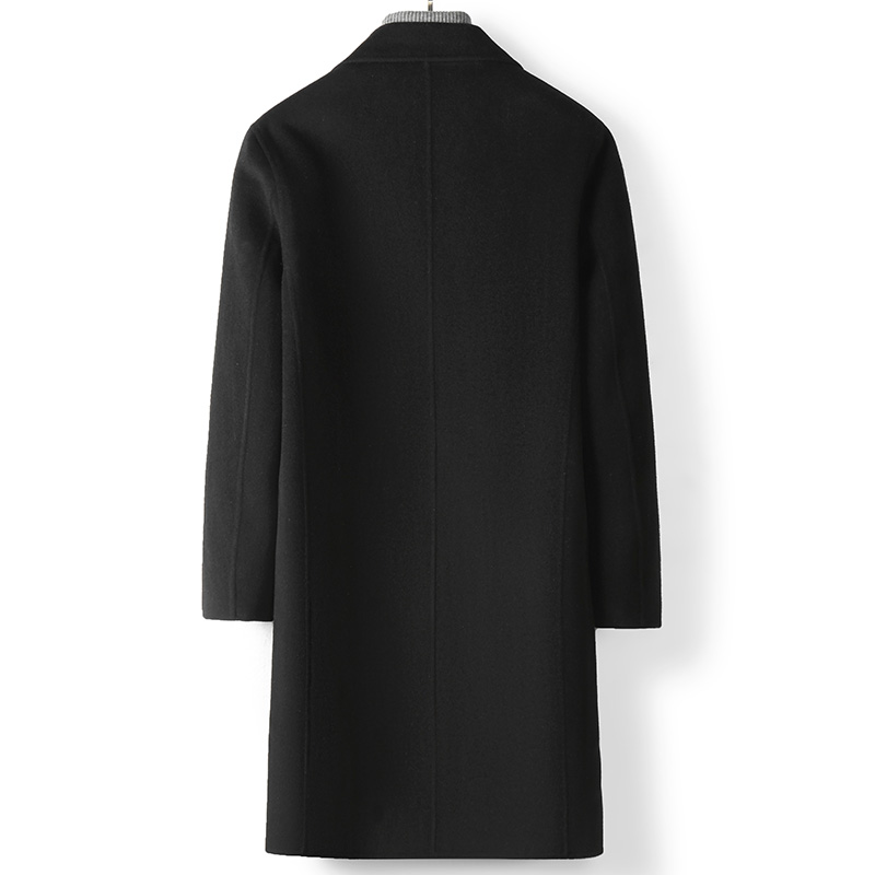 纯羊毛双面绒大衣男中长款冬季100全羊毛双排扣呢子风衣毛呢外套