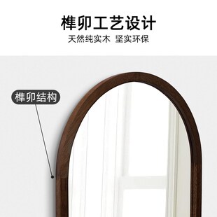中古全身镜实木边框镜子家用试衣镜贴墙超白高清挂墙服装 店穿衣镜
