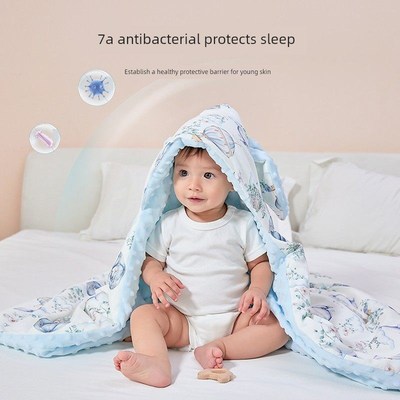 DouDouDi婴儿包被新生儿外出盖毯豆豆绒防惊跳宝宝包单四季可用