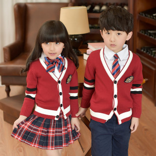 校服开衫 毛衣男女童装 春秋冬季 学院风中小学生班服幼儿园园服套装