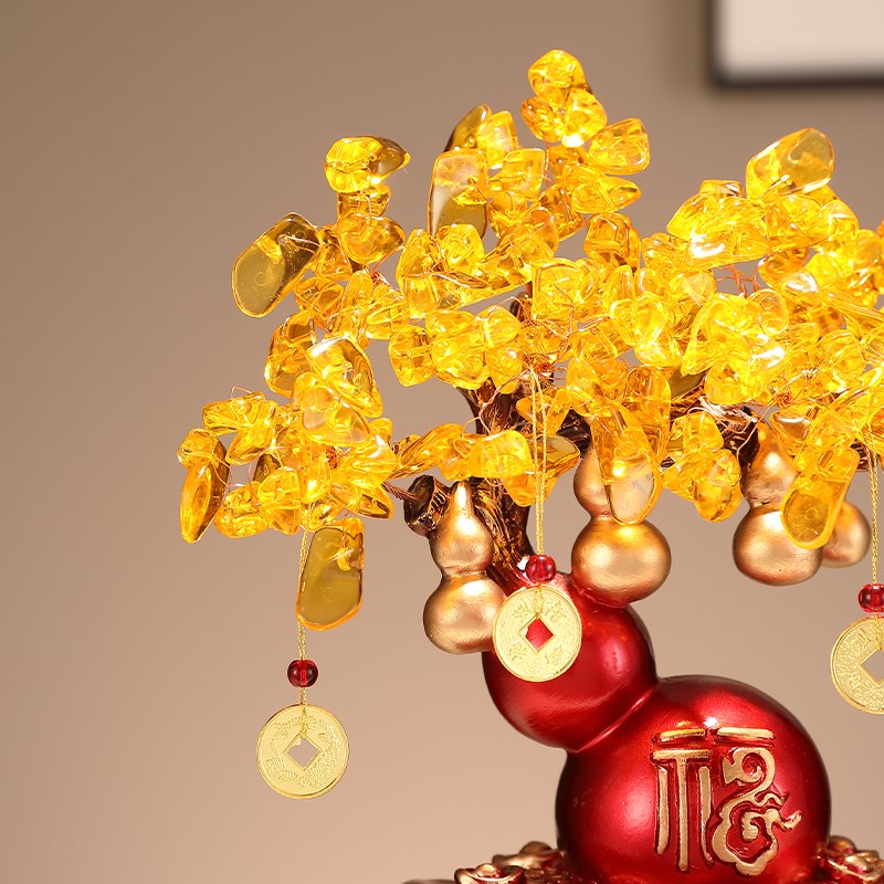 新中式葫芦发财树摆件客厅电视柜福禄招财装饰办公室乔迁新居礼品