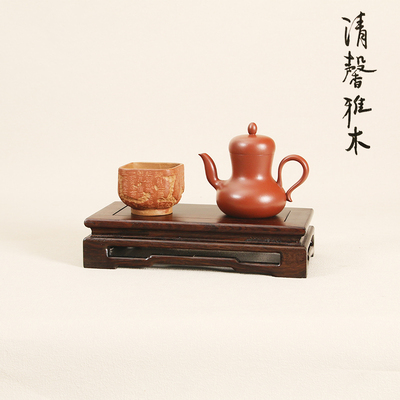 工艺品石头茶壶佛像玉器铜器实木摆件底座方形佛像座托花盆木托架