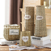 手提花篮花篮花店干花鲜花花篮编织柳编藤编草编花篮野餐篮插花篮