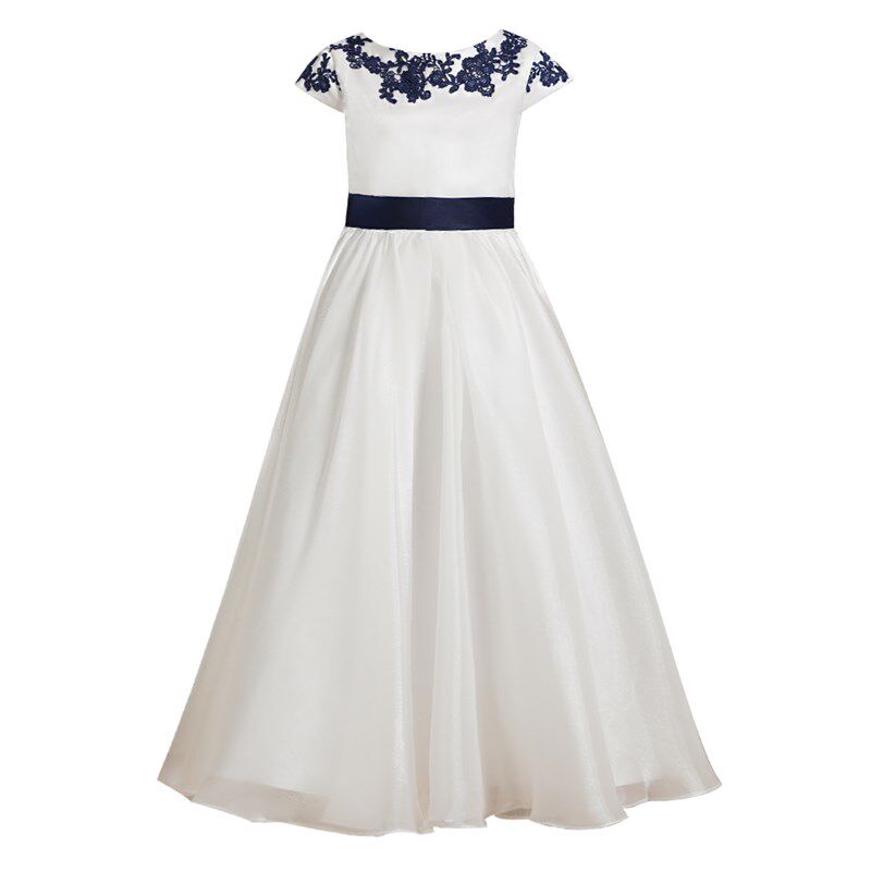 优雅女童白色钢琴表演花童公主裙中小学生主持合唱团比赛演出服长