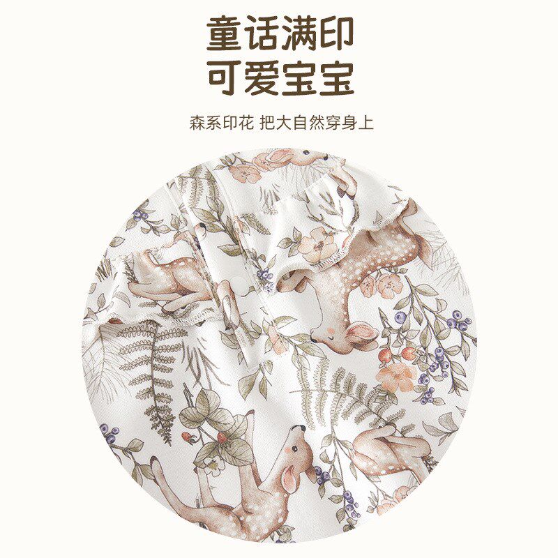 宝宝连衣裙婴儿服秋冬新款碎花上衣女宝宝裙子家居睡裙儿童睡衣