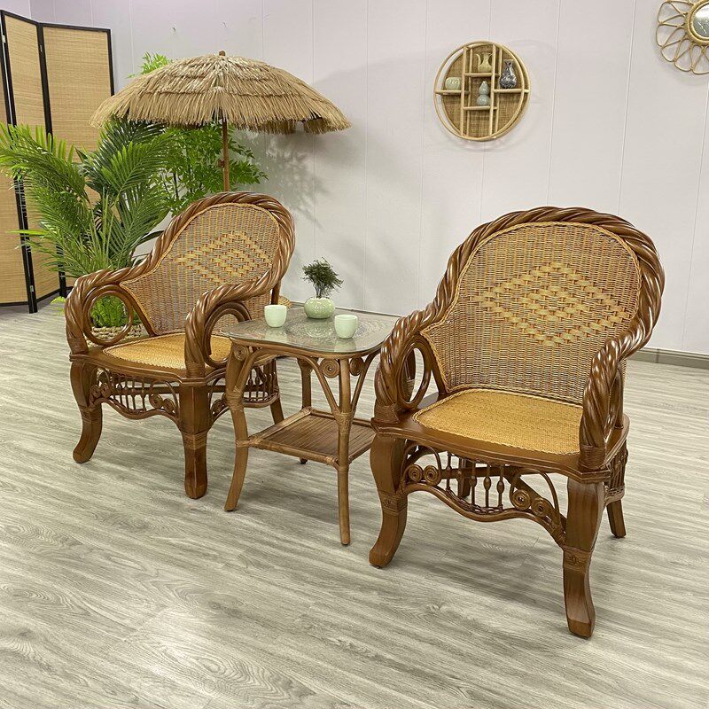 大方头太师椅藤编藤椅休闲椅阳台套装客厅三件套休闲桌椅老人椅,住宅家具,阳台椅,淘宝优惠券,粉丝福利购,淘宝优惠卷