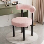 网红化妆椅羊羔绒胖胖椅女生卧室轻奢高级设计师奶油风梳妆台凳子
