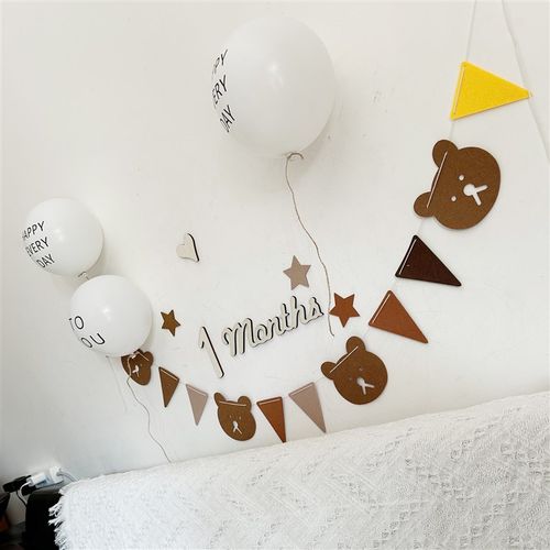 儿童宝宝100天百天30天120天满月纪念日数字布置拍照道具气球