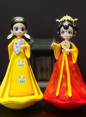 大唐不倒翁娃娃小姐姐脸谱摆件玩偶西安旅游纪念品送老外礼物礼品