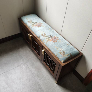凳客厅换鞋 新中式 柜实木穿鞋 换鞋 凳一体玄关凳子 凳门口家用入户鞋