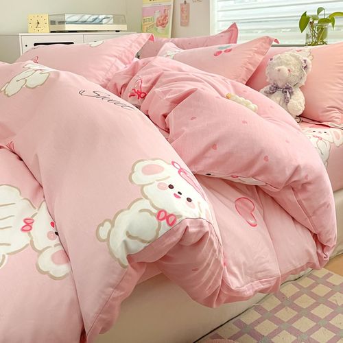 纯棉被套单件150x200x230三件套四季全棉儿童床单人枕套宿舍被罩3