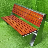 户外长椅公园椅铁艺不锈钢防腐木塑木长凳菠萝格靠背椅露天长条椅