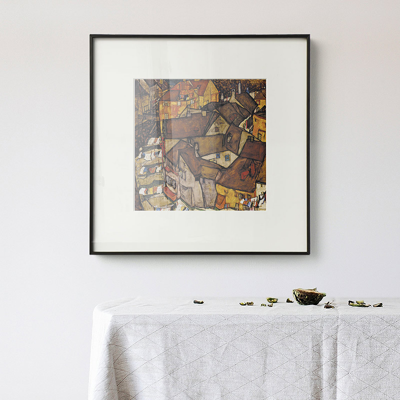 大师 席勒艺术装饰画 欧式建筑抽象壁画客厅过道工作室墙面挂画图片