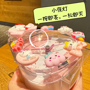 创意卡通提琴闹钟儿童桌面时钟卧室床头静音闹铃台钟男女孩懒人钟