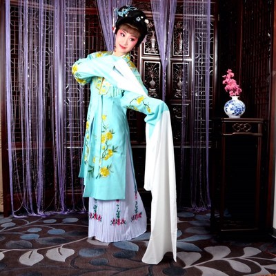 越剧戏服花旦戏服越剧黄梅戏曲小旦花旦青衣披碧玉簪严兰贞女对披