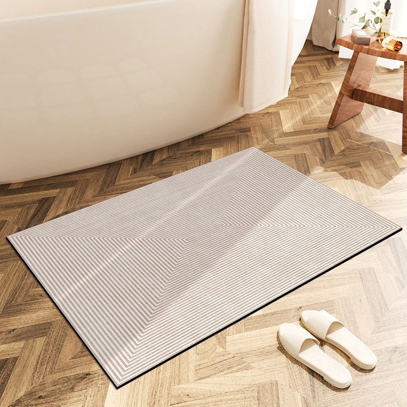 侘寂风硅藻泥吸水地垫家用浴室卫生间厕所门口防滑脚垫地毯垫子