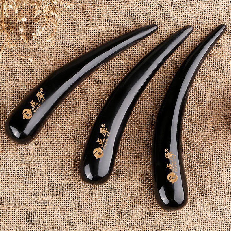 点犀天然水牛角点穴棒敲胆经推肝经实心角尖按摩捶结婚生日礼物