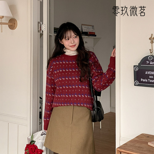 09women大码微胖毛呢A字半身裙