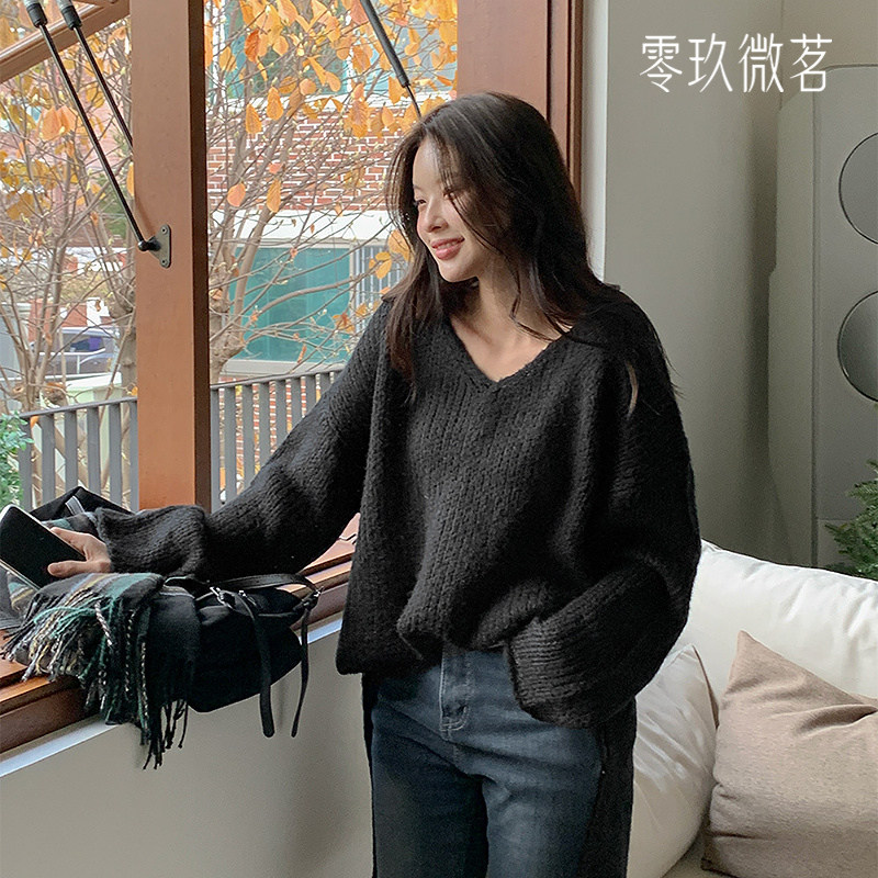 09women20245时尚原丝中长款V领上衣针织衫加大码宽松毛衣女79042,女装/女士精品,大码内搭,淘宝优惠券,粉丝福利购,淘宝优惠卷