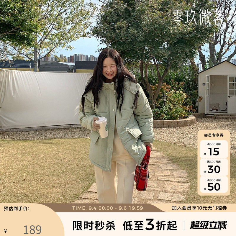 2025韩版09women大码学生休闲棉服宽松连帽棉衣微胖加厚外套78692图片