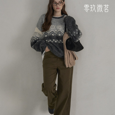 09women加大码女裤韩版休闲长裤微胖柔软松紧腰显瘦直筒裤子78556