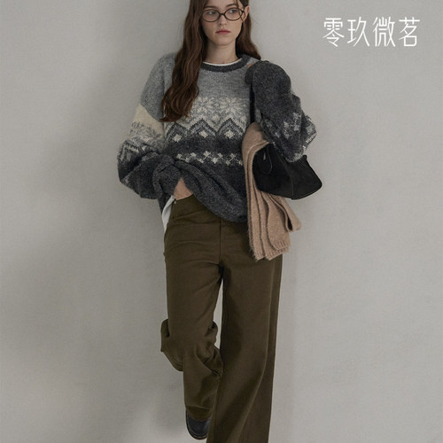 09women加大码女裤韩版休闲长裤微胖柔软松紧腰显瘦直筒裤子78556