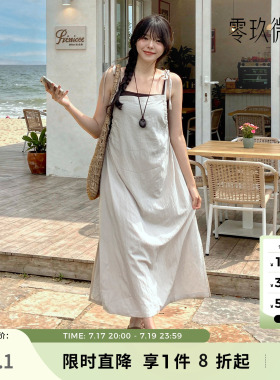 零玖微茗09women 2026夏季新款韩式甜美大码中长款连衣88011